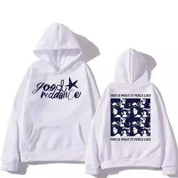 Вот как это ощущается Толстовки Певица Печать GA Грейси Абрамс Толстовки Sudaderas Con Capucha Длинный рукав Мужчины Женщины Топы XS белый
