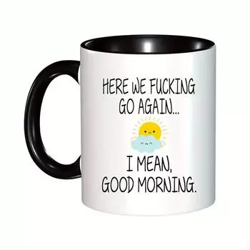 Вот опять Доброе утро Керамическая кофейная кружка Чайная кружка для воды Кружка большой вместимости 301-400ml