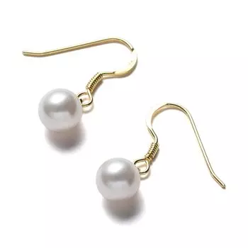 VOTRE COUTURE Роскошные домашние серьги с жемчугом Grand Premium Pearl Hook Серьги с подвесками Swinging Design Gold White 8 мм женские