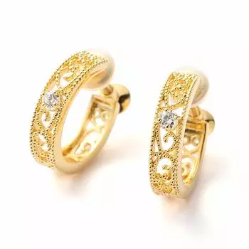 VOTRE COUTURE Серьги-кольца Mill Decoration Cubic Zirconie Gold Womens