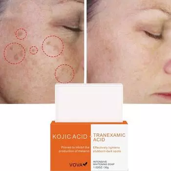 VOVA Койевая кислота + Транексамовая кислота Мыло для лица Контроль масла Удаление угрей Лицо против клещей Тибетское медицинское мыло 30 г 1Pc