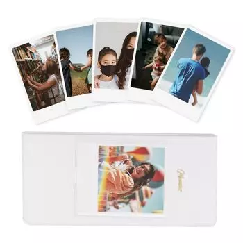 VOVMOEYA 64 фотоальбом для Fujifilm instax wide для Polaroid Instant Instax Album Mini дюймовый размер 16 страниц вмещает 60 фотографий Light Instax Wide Pocket белый