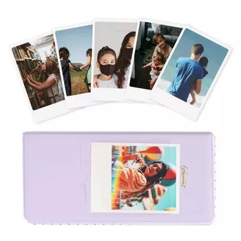 VOVMOEYA 64 фотоальбом для Fujifilm instax wide для Polaroid Instant Instax Album Mini дюймовый размер 16 страниц вмещает 60 фотографий Light Instax Wide Pocket фиолетовый