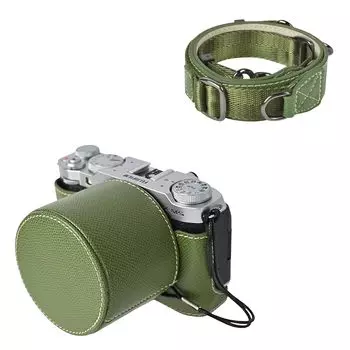 VOVMOEYA Чехол для камеры Fujifilm с крышкой объектива и ремешком Fuji XM5 Корпус Чехол для камеры Fujifilm XM5 Защитный чехол для камеры из искусственной кожи с