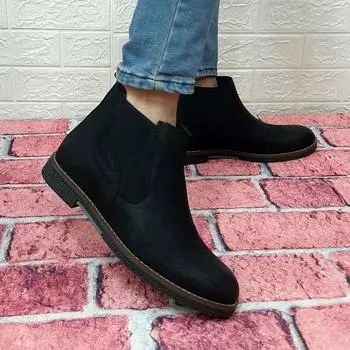 Voyager 3502 Черные мужские ботинки из натуральной кожи без бретелей до щиколотки