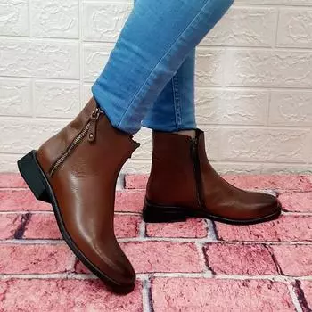 Voyager 8479 Желто-коричневые женские ботинки из натуральной кожи с противоскользящей подошвой