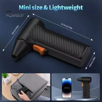 Воздуходувка 110000 об/мин Регулируемая скорость USB-перезаряжаемый бесщеточный мотор Пылесос Фен Компактный портативный дизайн Очиститель клавиатуры чёрный