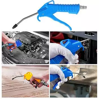 Воздуходувка для удаления пыли Эргономичная ручка с высоким расходом воздуха Конструкция с подвесным отверстием Управление одной рукой Мощный воздуходувка для удаления пыли с резиновым наконечником Товары для дома синий