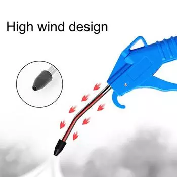 Воздуходувка для удаления пыли Эргономичная ручка с высоким расходом воздуха Конструкция с подвесным отверстием Управление одной рукой Мощный воздуходувка для удаления пыли с резиновым наконечником Товары для дома синий