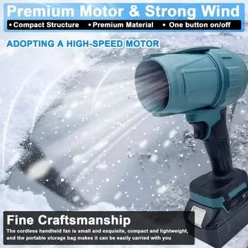 Воздуходувка Jet Dry Blower с бесщеточным двигателем Turbofan с высокоскоростным потоком воздуха, портативный беспроводной мини-воздуховод A