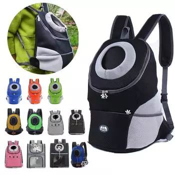 Воздухопроницаемая и рассеивающая тепло сумка для домашних животных для использования на открытом воздухе, переносной рюкзак на грудь, сумка для собак, зоотовары, сумка для кошек large чёрный