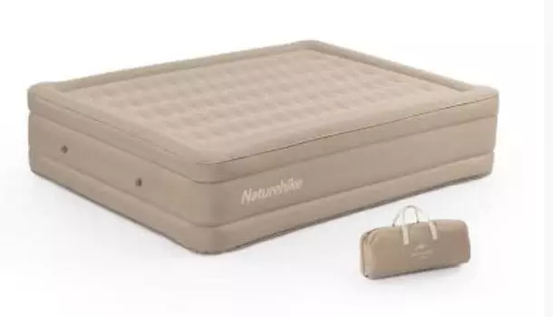 Воздушная кровать Naturehike Воздушный коврик Двойной Компактный Удобный сон 0 Ощущение давления Очень толстый Портативный Эргономичный 3-уровневая спинка Прочный Устойчивый бежевый