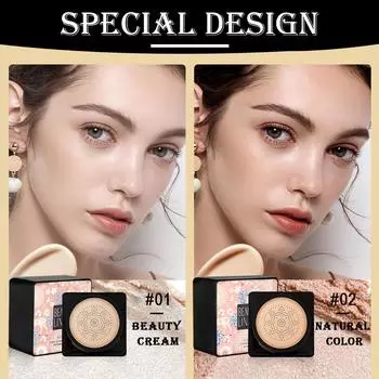 Воздушная подушка Гриб Губка Головка CC Консилер Увлажняющий Макияж BB Крем слоновая кость