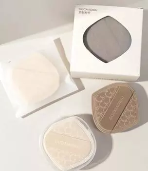 Воздушная подушка, красивая пуховка, мягкий зефир, сухая и влажная губка для растушевки двойного назначения, аппликатор для макияжа, инструмент белый