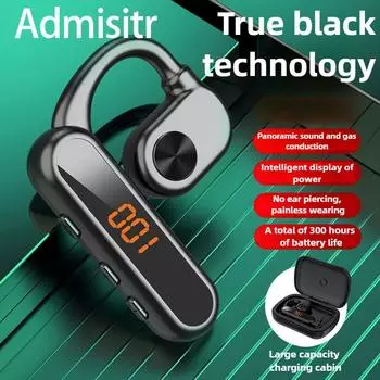 Воздушная проводимость Беспроводные Bluetooth-наушники Сверхдолгий срок службы Без костной проводимости уха Подвеска для разговора Движение чёрный