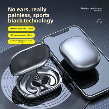 Воздушная проводимость Подвесная Bluetooth-гарнитура Не проникает в ухо Беспроводное бинауральное движение Концепция костной проводимости чёрный