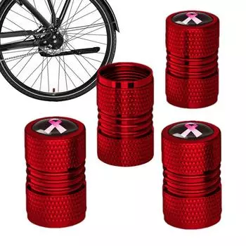 Воздушные колпачки для автомобильных шин 4 шт. алюминиевый сплав розовая лента воздушные клапаны шин колпачки штока крышка клапана шины для автомобилей грузовиков мотоциклов чёрный