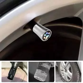 Воздушные колпачки для шин Колпачки для шин из цинкового сплава Колпачки для стержней шин Шаблоны отпечатков пальцев Противоугонные пылезащитные колпачки Колпачки для воздушных шин для автомобилей внедорожников MPV чёрный