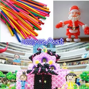 Воздушные шары 100 шт., смешанные волшебные длинные латексные шары с животными, галстук 20pcs разноцветный