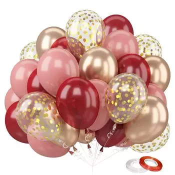 Воздушные шары 60 штук красные розовые золотые 10 дюймовые резиновые шары роскошный набор украшения на день рождения латексные шары конфетти шары металлические шары на день рождения