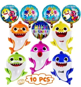 Воздушные шары Baby Shark Baby Shark для вечеринки, набор из 10 штук