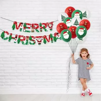 Воздушные шары для рождественской вечеринки, 15 дюймов, белые, красные и зеленые латексные рождественские шары, веселый рождественский стиль для рождественских украшений One Size