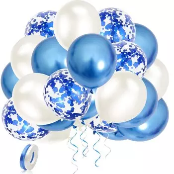 Воздушные шары EXGOX 90 штук, синие резиновые шары на день рождения, набор украшений, воздушный шар «С днем рождения», контейнер «Blizzard», вечеринка по случаю дня рождения, выпускной синий