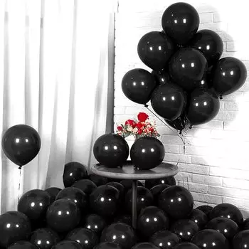 Воздушные шары EXGOX, черные, 100 шт., резиновые шары, украшения, очень толстые, круглые, на день рождения, на день рождения, на выпускной, на открытие, на годовщину, на свадьбу