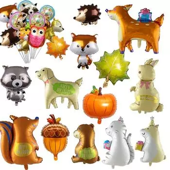 Воздушные шары из алюминиевой фольги в форме мультяшных животных для детских дней рождения, вечеринок в стиле животных, кроликов, белок, декоративных шаров 1PC pump (color random)