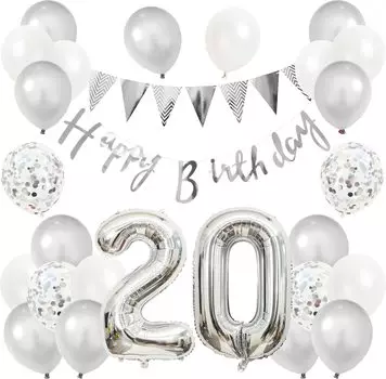 Воздушные шары на день рождения набор воздушных шаров украшение 20 лет гирлянда на день рождения украшение на день рождения с днем рождения большое количество конфетти воздушные шары вечеринка