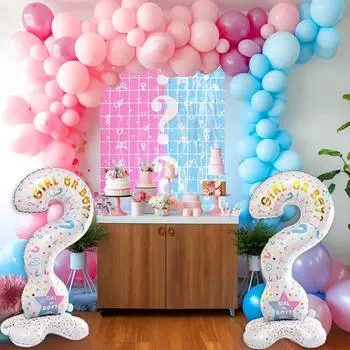 Воздушные шары с бахромой для определения пола ребенка, занавески, мальчик или девочка, стоя, фольгированный шар, украшения для вечеринки с указанием пола ребенка, товары для детского душа