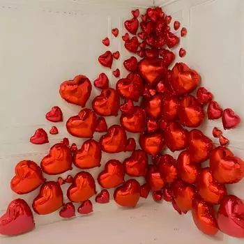 Воздушные шары с красным сердцем, надувной шар на День Святого Валентина, красная алюминиевая пленка, воздушные шары с любовью, настенные украшения для свадьбы, вечеринки, юбилея