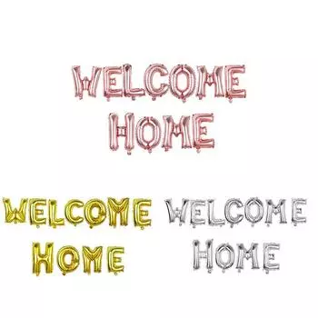 Воздушные шары с надписью «Добро пожаловать домой» Декор для вечеринки по случаю семейного воссоединения Самонадувающийся воздушный шар Other розовый