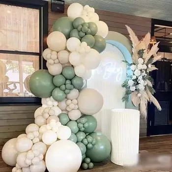 Воздушные шары Свадьба с днем рождения Композиция из воздушных шаров Высокое чувство Рождество Интернет Знаменитость Зеленая арка Сюнсянь Воздушный шар First Birthday Decorative Balloons