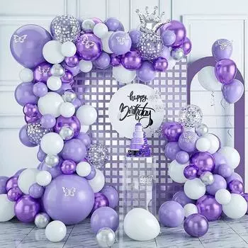 Воздушные шары Свадебные фиолетовые шары для украшения вечеринок, подходящие для свадеб, детские шары на день рождения премиум-класса Purple Package 001