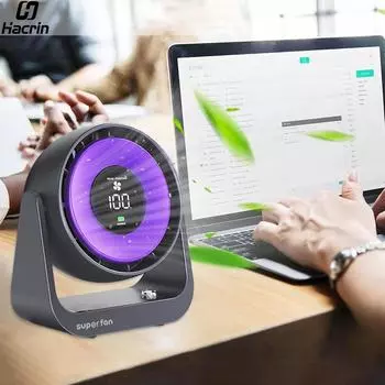 Воздушный циркуляционный вентилятор беспроводной настольный вентилятор 4000 мАч настольный турбовентилятор перезаряжаемый портативный настенный вентилятор для офиса белый