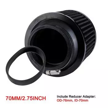 Воздушный фильтр 70 мм высокие холодные воздушные фильтры 2,75 дюйма черные для автомобильного мотоцикла