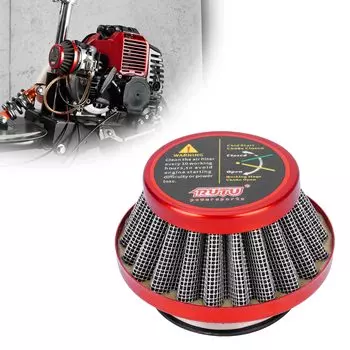 Воздушный фильтр для мотоцикла RUTU 42 мм, универсальный фильтр для мини-байка, ИК-фильтр для квадроцикла, 2-тактный карманный мотоцикл для мотоцикла, красный