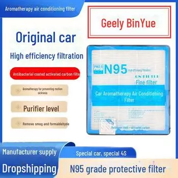 Воздушный фильтр Geely Binyue с активированным углем для ароматерапии, N95 против запотевания, дымки и удаления формальдегида Non-woven air conditioning filter