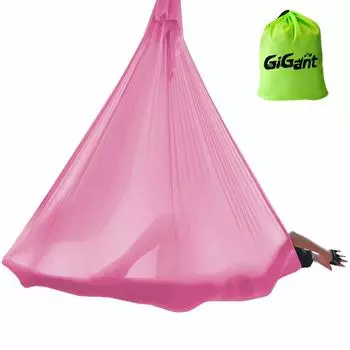 Воздушный гамак для йоги 5 м x Single Воздушные упражнения для йоги Aero Yoga 2,8 м Anti-Gravity (Пастельно-розовый)