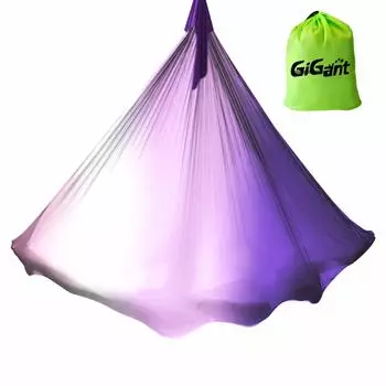 Воздушный гамак для йоги GiGant Gradient 5 м x Single Aerial Yoga Exercise Aero Yoga 2,8 м Anti-Gravity (Градиент лавандовый)