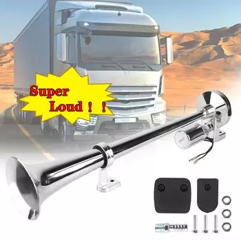 Воздушный гудок для автомобиля с проводами и реле 12 В 24 В, водонепроницаемый, однотрубный, газовый гудок, супер громкий, автомобильные трубы, автозапчасти, комплект воздушного гудка для лодки, грузовика, внедорожника Sliver