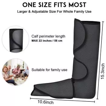 Воздушный компрессионный массажер для ног, ног, обертывания для теленка, массаж для кровообращения и расслабления, лимфодренажные штаны, коррекция фигуры серый