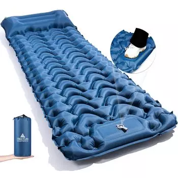 Воздушный коврик Hikenture, с ножным управлением [толщина 10 см, надувается за 50 с], бесконечное соединение, компактный, для сна в машине, коврик, легкий, для осени
