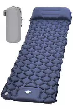 Воздушный коврик, ножной привод [Меры по предотвращению стихийных бедствий и обеспечению безопасности, светоотражающая сумка для хранения в комплекте] Автомобильный спальный коврик с подушкой, уличный коврик,