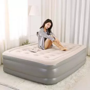 Воздушный матрас со встроенным насосом, надувной матрас двойной высоты для дома, путешествий, кемпинга, прочная надувная кровать, надувной матрас