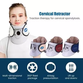 Воздушный надувной шейный вытяжитель для шеи, шейный ретрактор, осанка, поддержка шеи, облегчение боли, расслабление белый