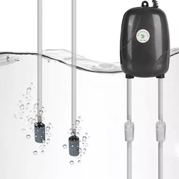 Воздушный насос для аквариума с одним двойным выходом, насос для оксигенации аквариума, мини-компрессор для увеличения кислорода, принадлежности для аквариума, вилка ЕС, аксессуары для аквариума EU plug