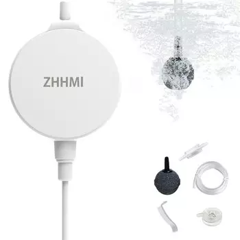 Воздушный насос для аквариума ZHHMl, небольшой воздушный насос вытеснения воздуха, низкий уровень шума, эффективное обеспечение кислородом аквариума с рыбками, 3 способа крепления воздушного насоса