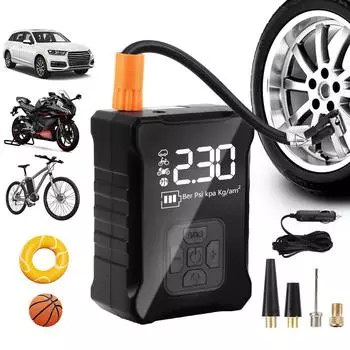 Воздушный насос для накачивания шин, светодиодный SOS-светильник 1 шт. для мотоцикла, лодки, авто, шарики для шин, цифровой дисплей, насос для накачивания, монтируемый в автомобиль, проводной/беспроводной, портативный Wired digital